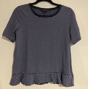 Banana Republic striped ruffle T shirt M